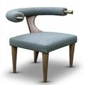 Silla con respaldo abierto con brazos curvos - azul/beige