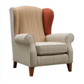 Sillón orejero con respaldo de rayas - beige/naranja