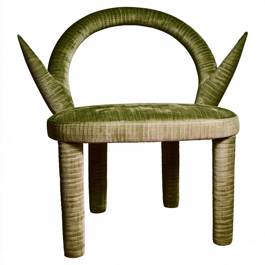 Silla con respaldo arqueado y brazos elevados - verde