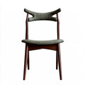 Silla con respaldo abierto y asiento oscuro - marrón/verde