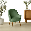 Sillón con respaldo envolvente y patas inclinadas - verde